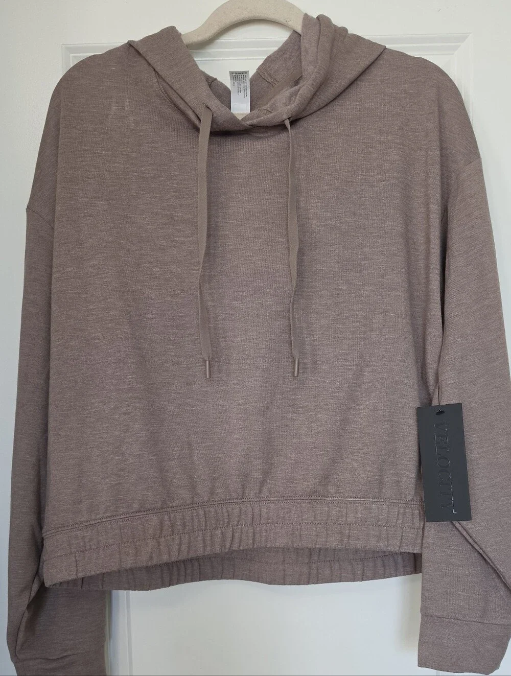 Velocity Brushed Terry Hoodie Women’s XL NWT Taupe Lounge Pullover NWT - Picture 1 of 10